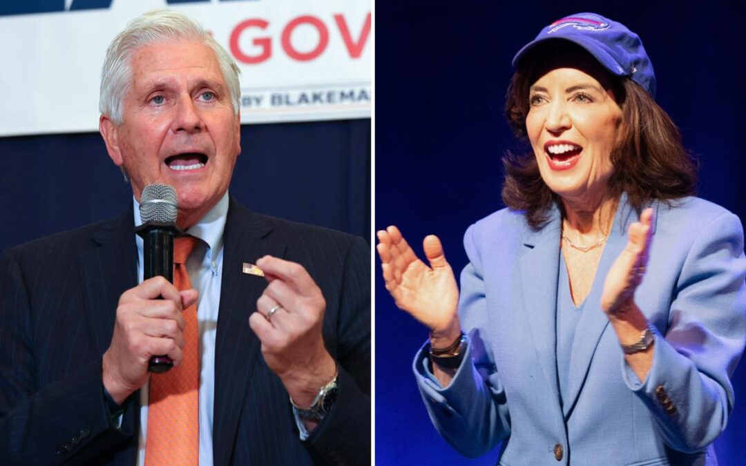 GOP candidate Bruce Blakeman unveils Trump-like hat, blasts rival Hochul’s State of the State
