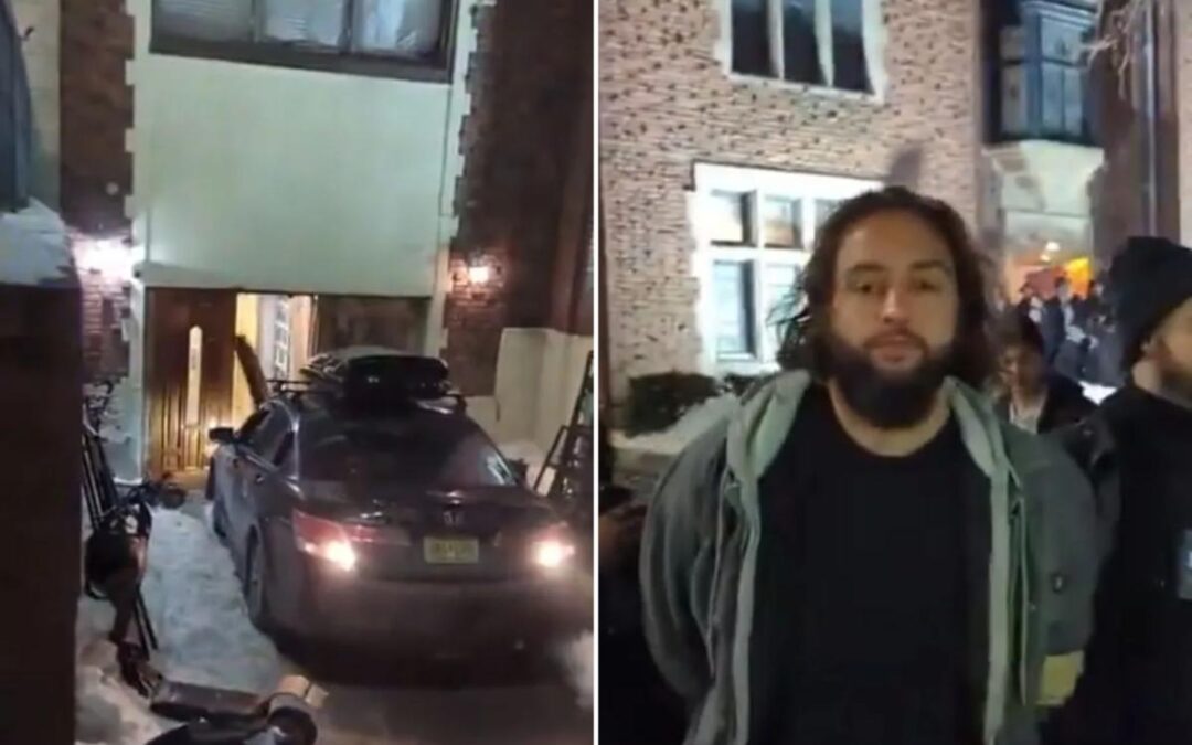 Car repeatedly rams into entrance of NYC synagogue, driver arrested, harrowing video shows