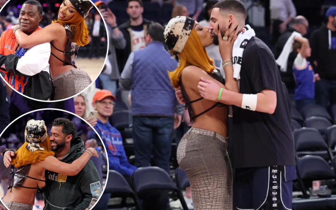 Megan Thee Stallion shares kiss with Klay Thompson after Mavericks’ win over Knicks
