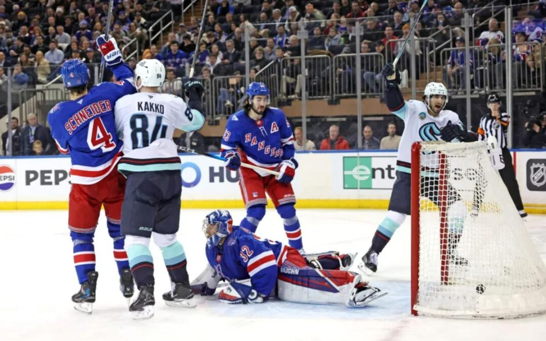 Rangers follow up Bruins embarrassment by blowing early lead to Kraken for fourth straight loss