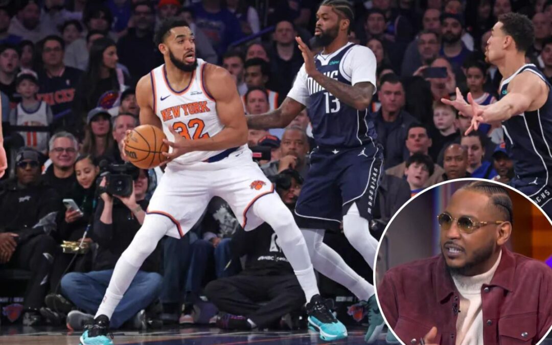 Carmelo Anthony got an up close look at what’s plaguing Karl-Anthony Towns’ Knicks game