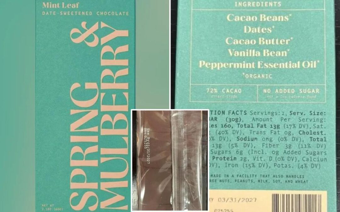 Chocolate bars pulled from shelves nationwide over salmonella concerns