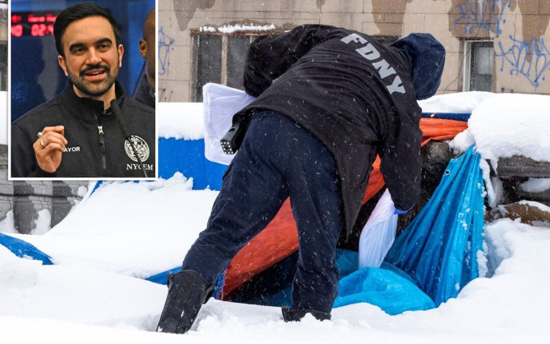 NYC won’t tear down street encampments, Mamdani says – as homeless people spotted camping out during historic blizzard