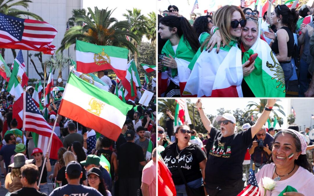 Celebrations break out  across the United States over strikes against Islamic Republic