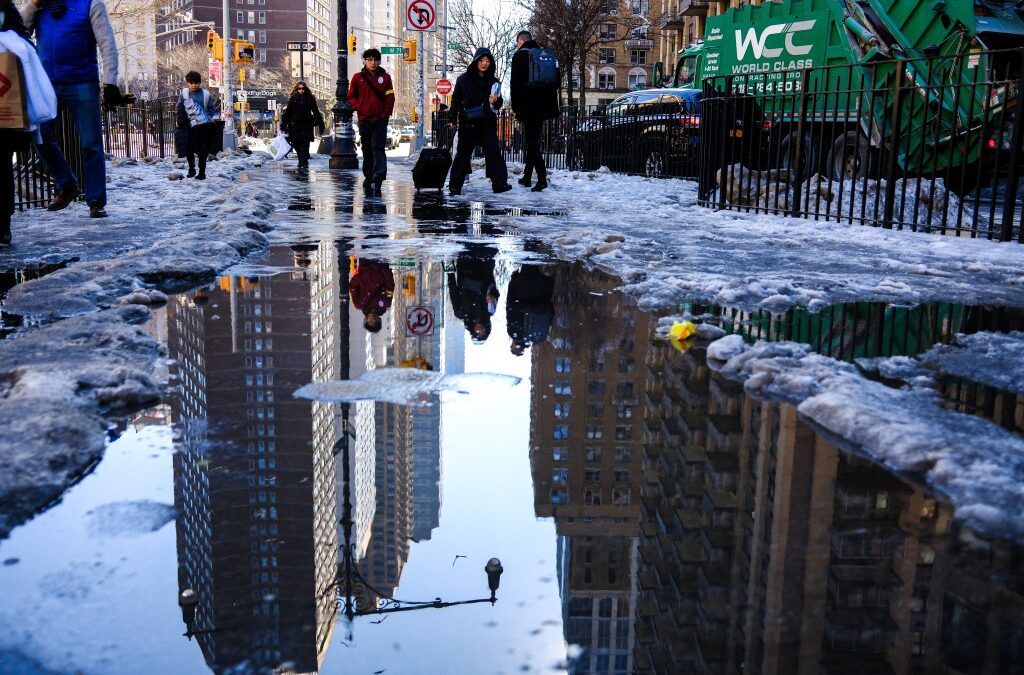 How much snow fell in the NYC area last night?