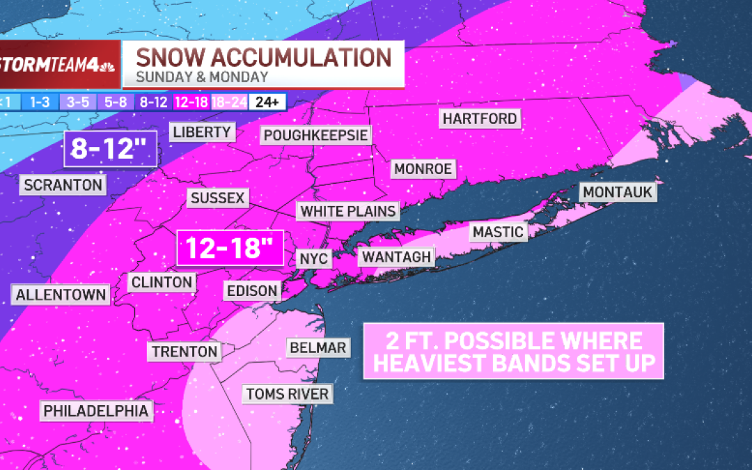 2 feet of snow possible for some as powerful nor'easter threatens to bury tri-state