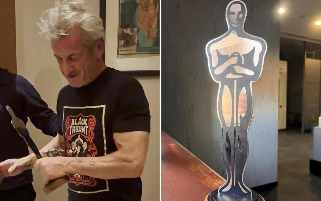Sean Penn awarded ‘Oscar’ forged from war-damaged train in Ukraine— after skipping ceremony