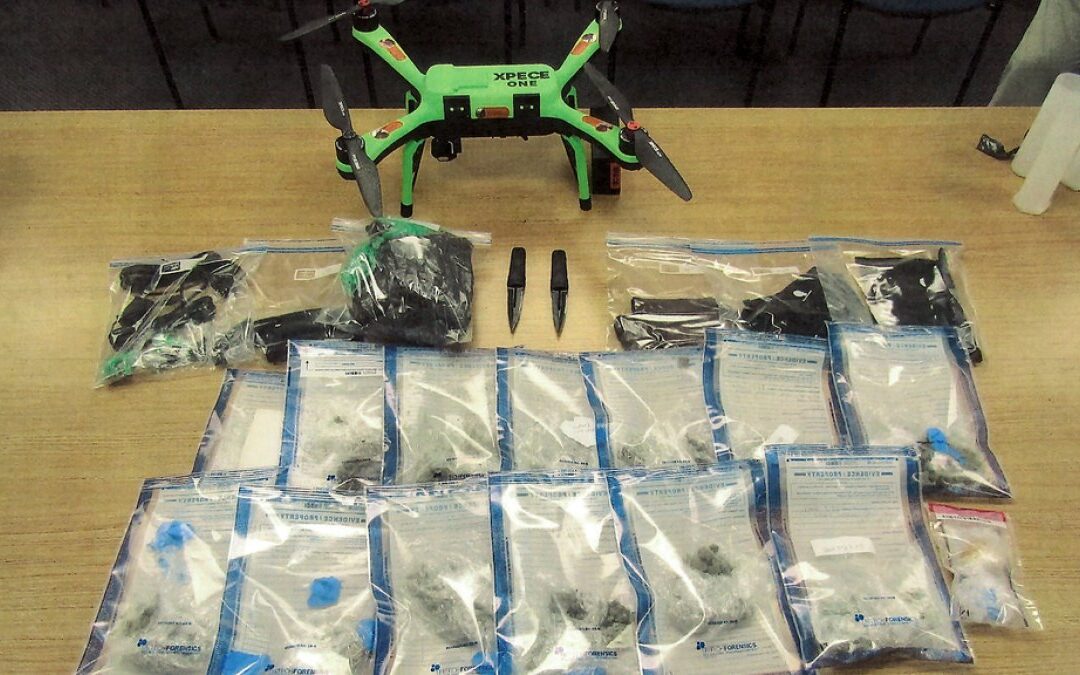 A drone drops knives, bandannas and hair clippers into a New York prison