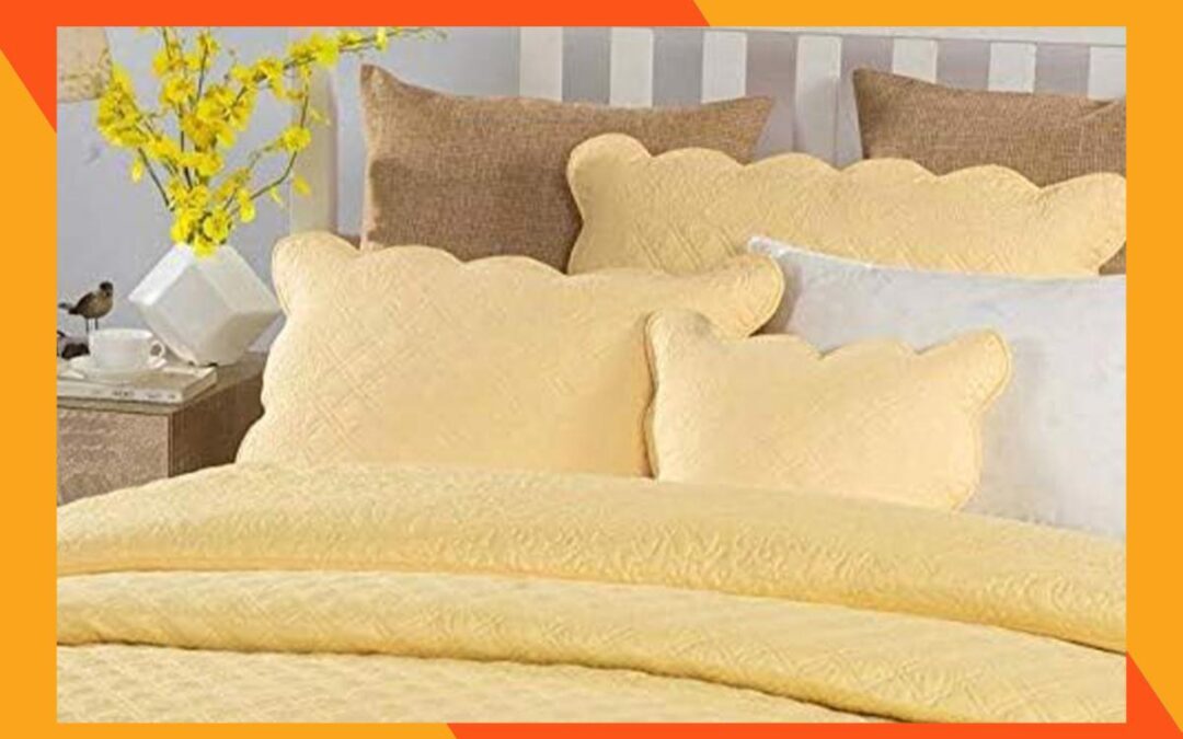I’m upgrading my bedding to this scalloped buttercup moment for spring because free will