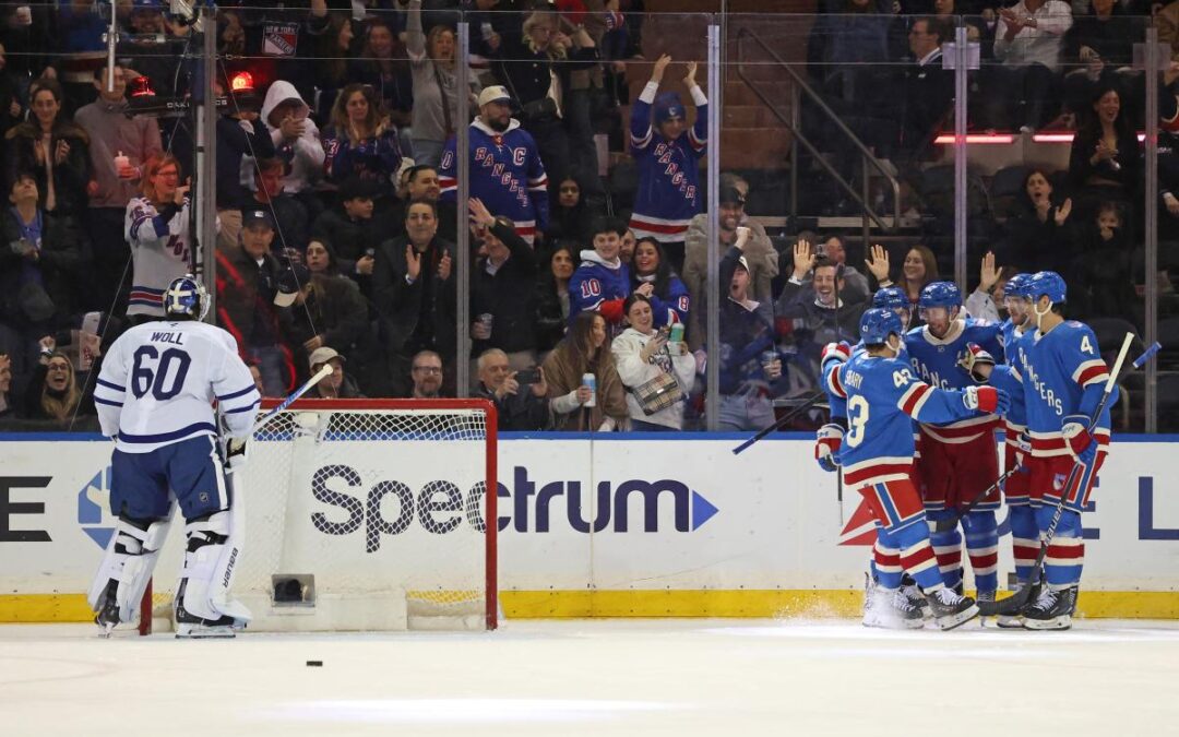Rangers win home game in regulation for first time since November with drubbing of Maple Leafs