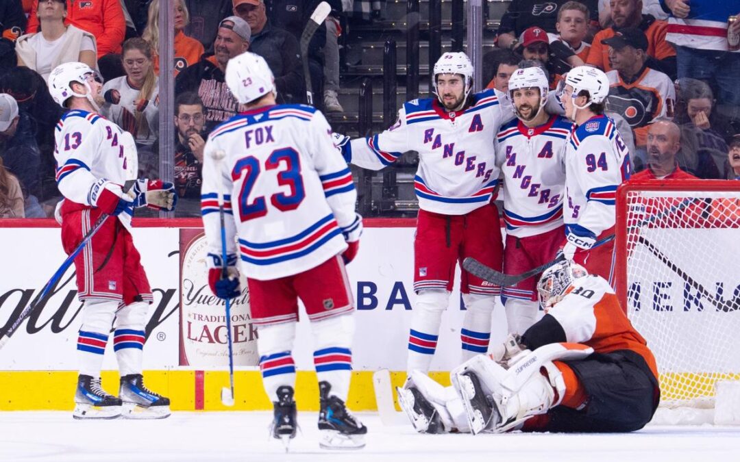 Rangers rout Flyers in rare all-around effort as new top line shines