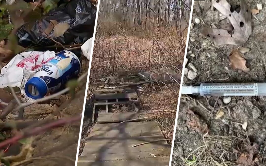 Long Islanders ask county to help clean nature preserve littered with needles, condoms