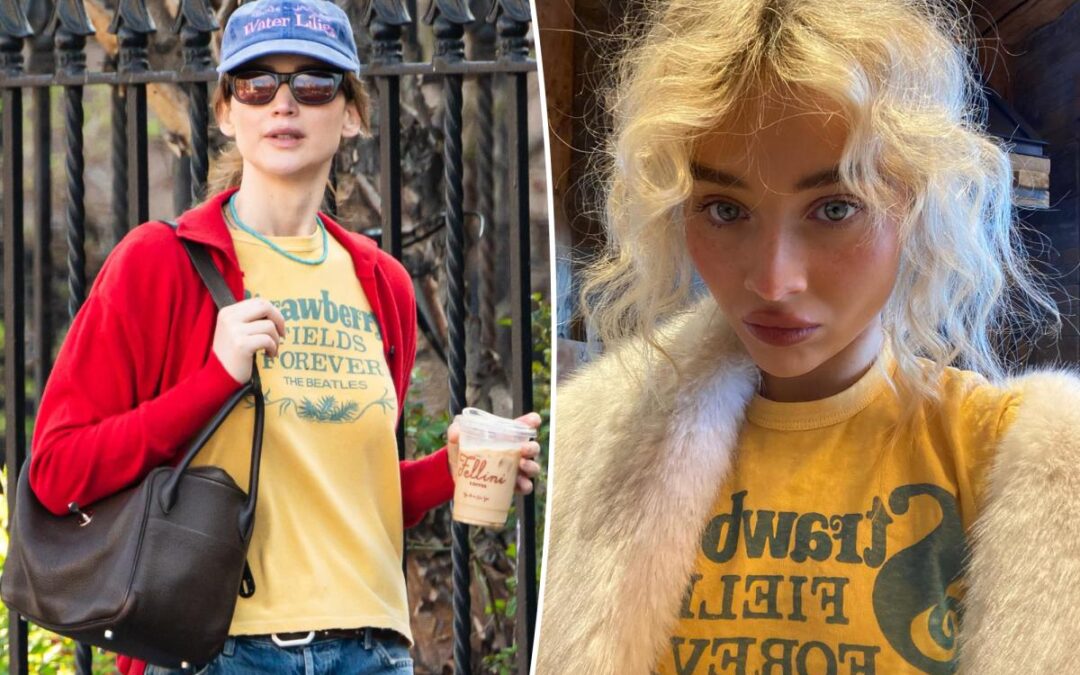 Jennifer Lawrence and Sabrina Carpenter have this Beatles T-shirt in common — and it’s under $60