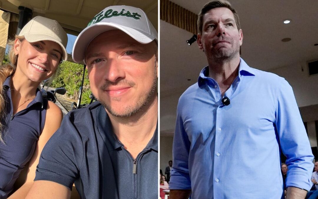 Influencer’s husband threatens Eric Swalwell after he allegedly bombarded her with nudes and turned up at her house