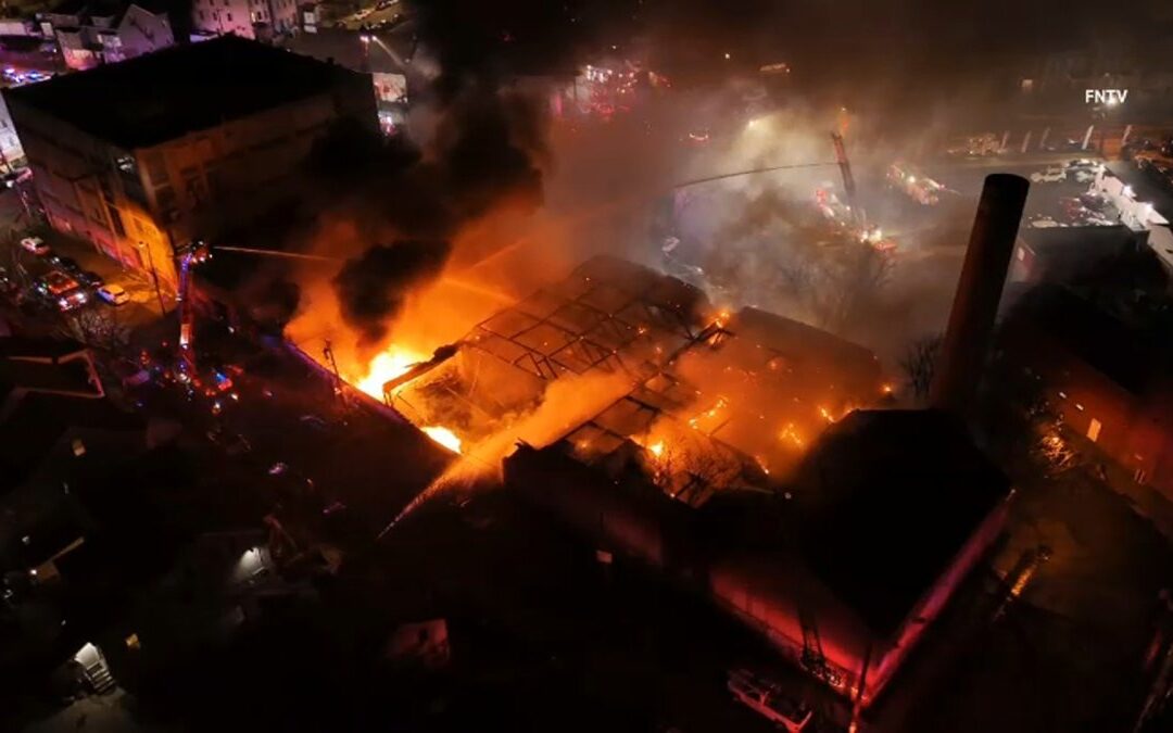 Massive fire at vacant chemical plant