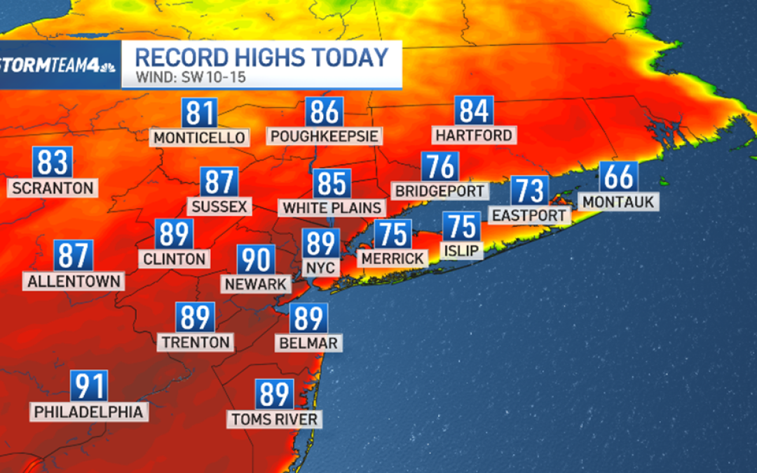 Record heat is here!  So is an isolated chance of severe weather