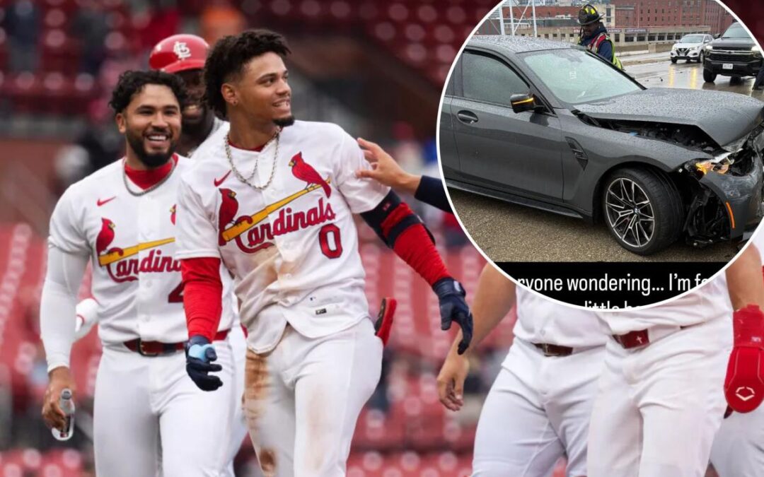 Cardinals’ Masyn Winn shares photo of wrecked car following crash hours after Mets walk-off