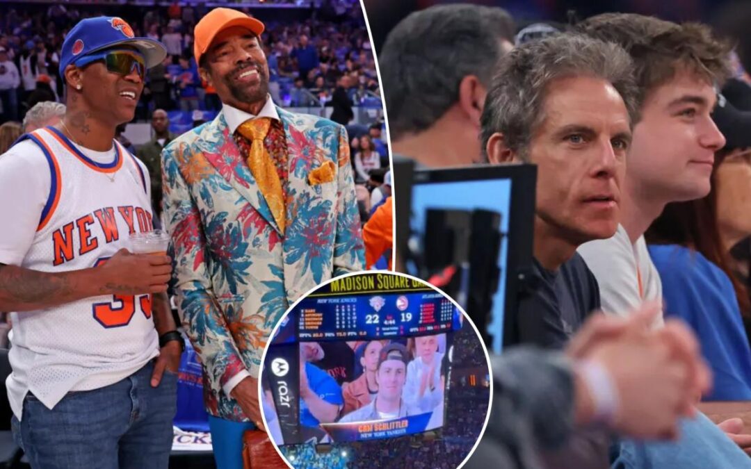 Cam Schlittler, Ben Stiller take in star-studded Knicks-Hawks Game 1