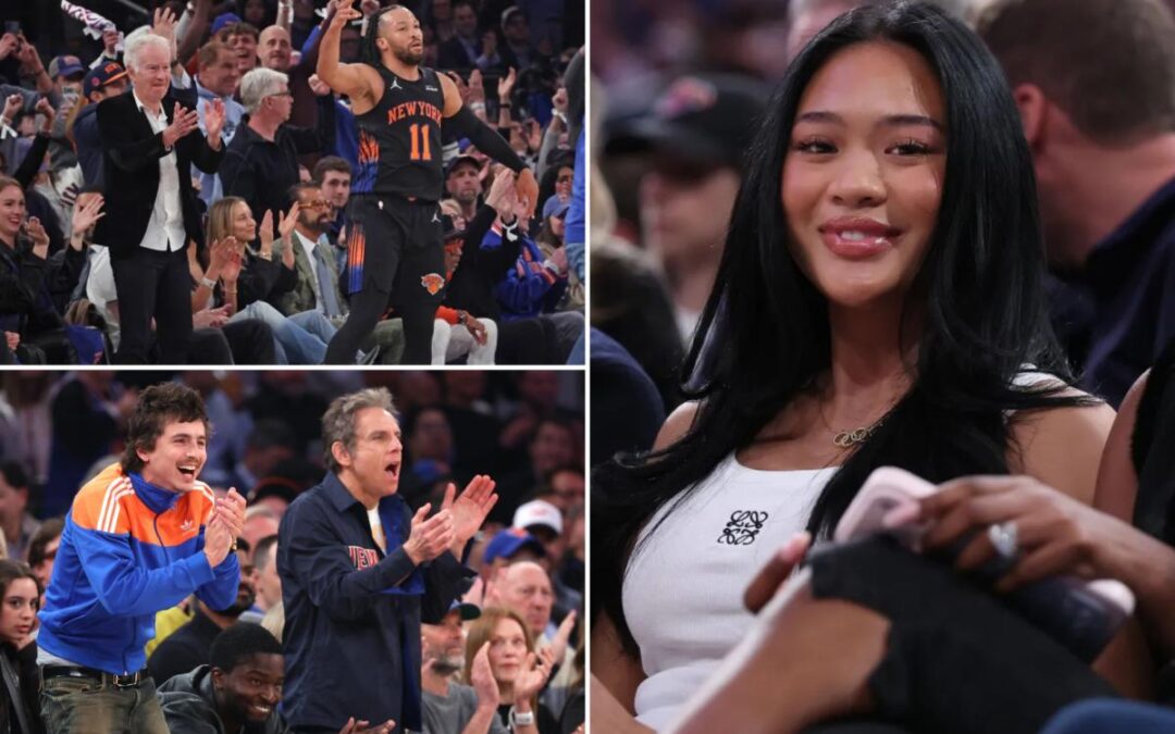 Timothee Chalamet, Suni Lee take in Knicks-Hawks Game 2 with celebs, franchise icons out in full force