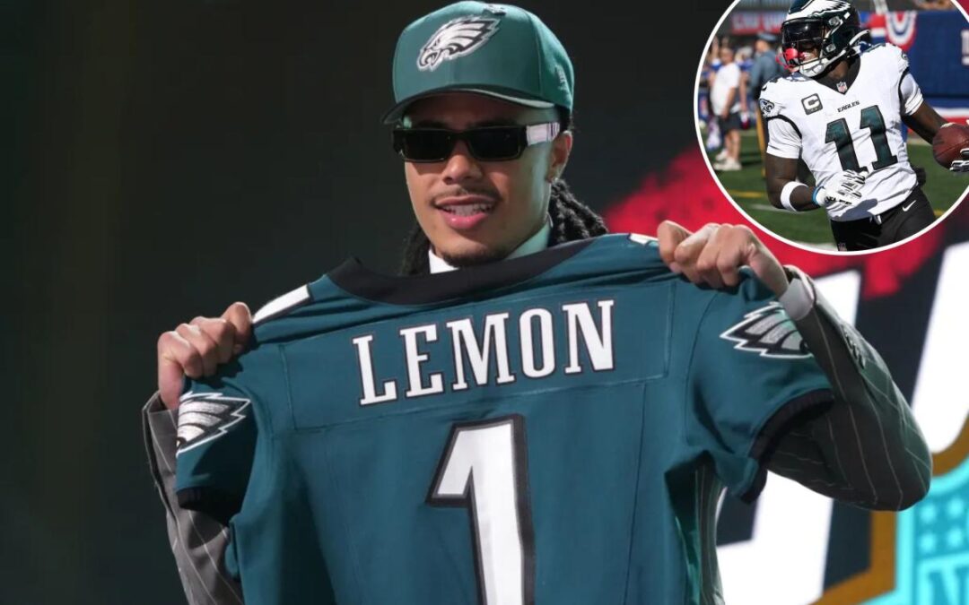 Eagles trade up for Makai Lemon in 2026 NFL Draft with A.J. Brown trade speculation rampant