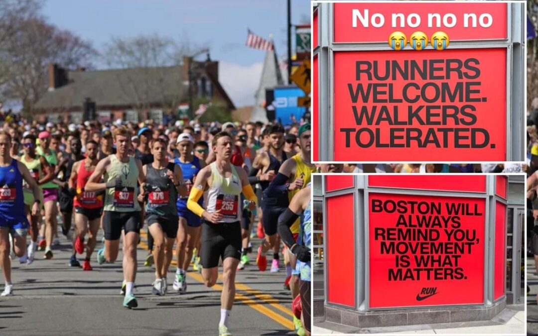 Nike humiliated for ‘walkers tolerated’ ad accused of ‘pace shaming’ ahead of Boston Marathon