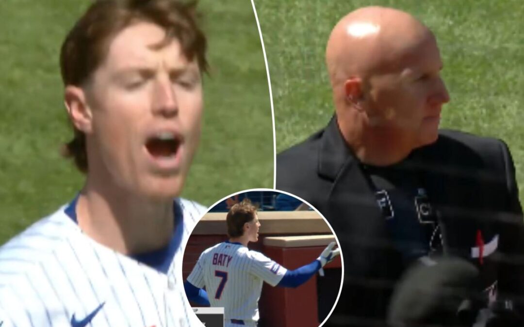 Mets’ Brett Baty gets into yelling match with home plate umpire after close call
