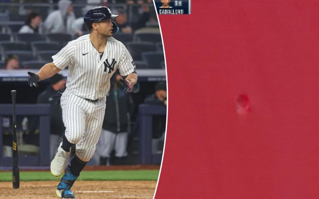 Giancarlo Stanton dents Yankee Stadium wall with ‘blistering’ line drive