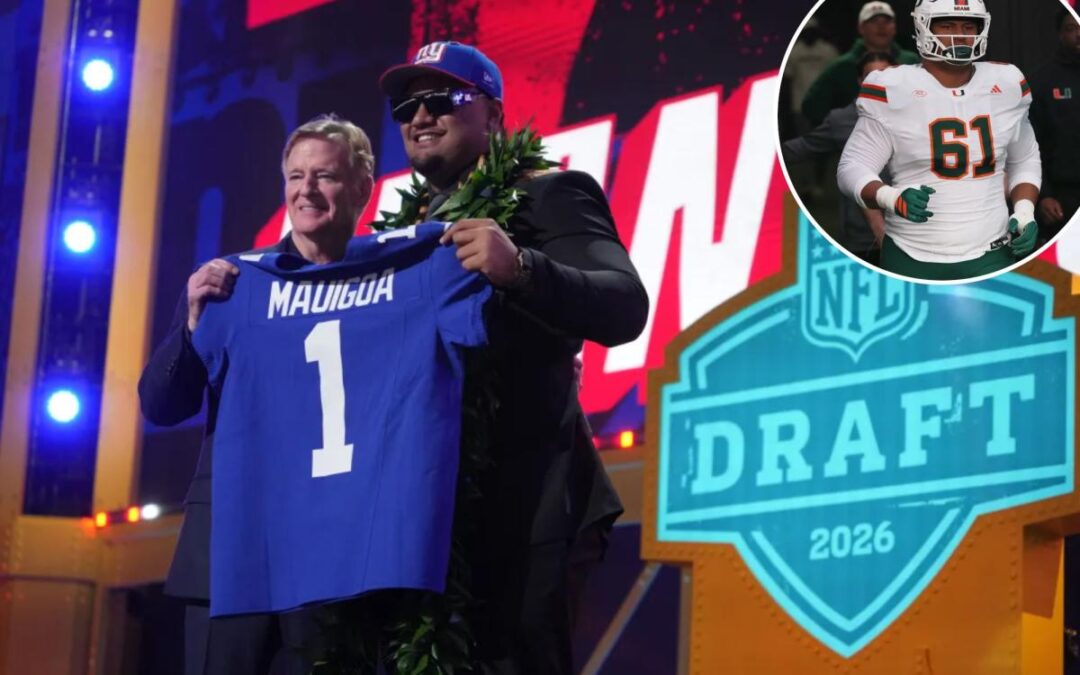 Giants select star offensive lineman Francis Mauigoa with No. 10 pick in 2026 NFL Draft