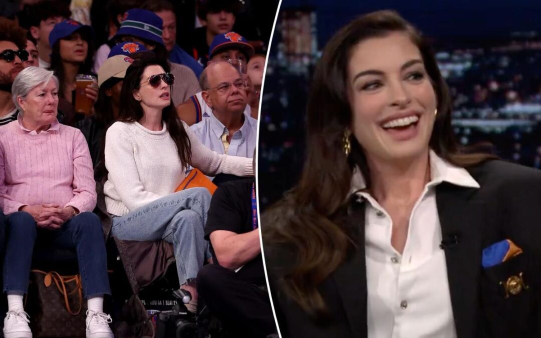 Anne Hathaway tells Jimmy Fallon on ‘Tonight Show’ why she’s a ‘motherly’ Knicks fan