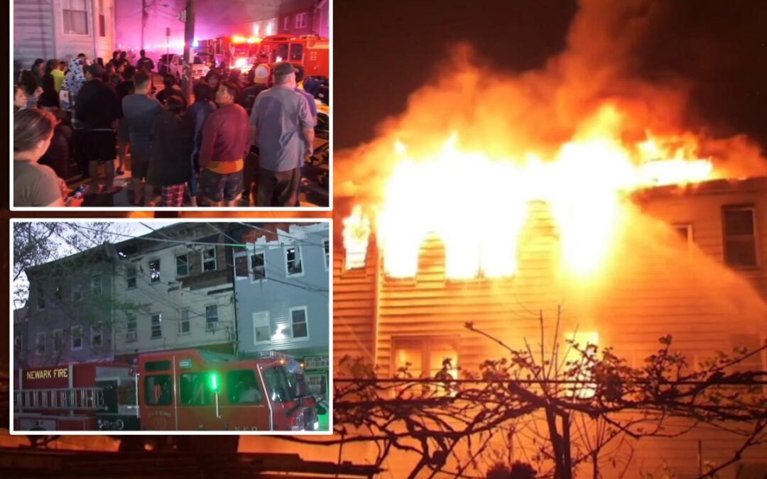 Six firefighters injured, dozens displaced after massive multi-building fire erupts in New Jersey