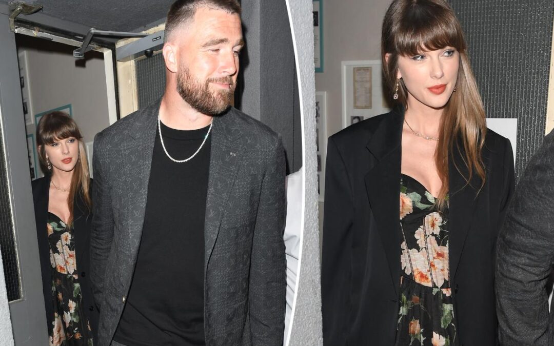 Taylor Swift wears floral corset dress for London date night with Travis Kelce