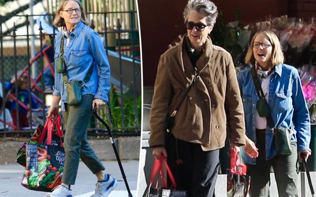 Jodie Foster, 63, seen walking with a cane during rare outing with wife Alexandra Hedison