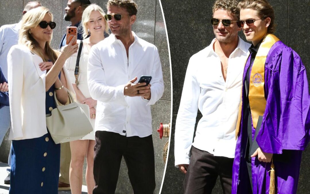 Exes Reese Witherspoon and Ryan Phillippe reunite at son Deacon’s college graduation