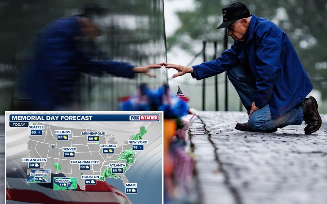 Stormy weather pours down on the East Coast this Memorial Day