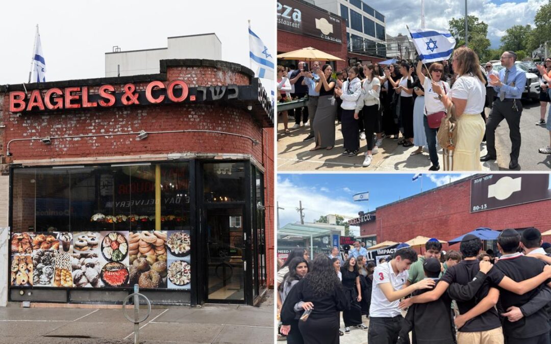 Hundreds rally in support of NYC kosher bagel shop trashed in antisemitic attack