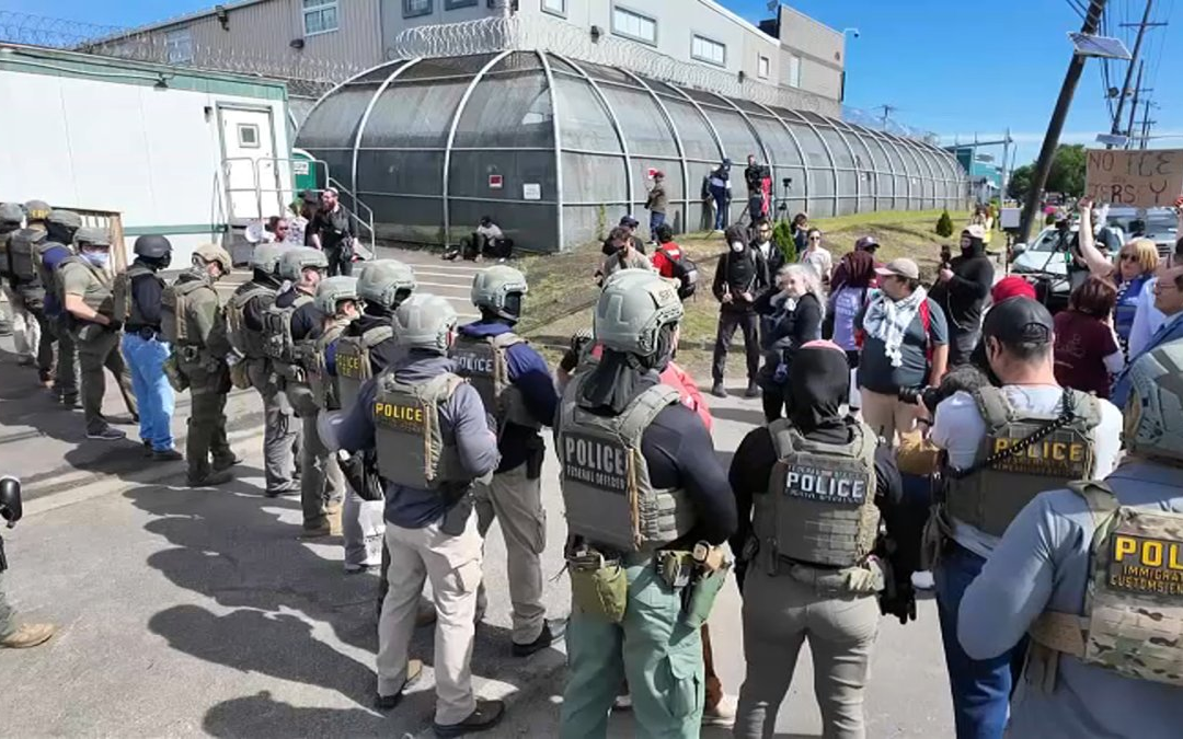 Protesters, agents clash outside Delaney Hall detention facility in NJ