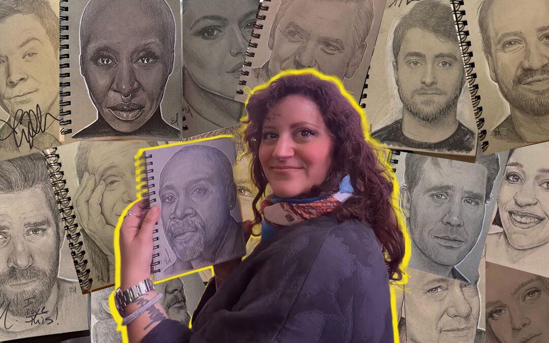 This artist sketches celebrities and records their reactions. Their responses have gone viral