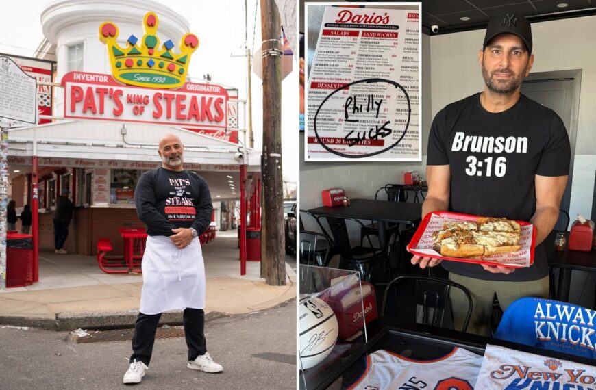 Owner of eatery that created the Philly cheesesteak will cook at Long Island pizzeria in Knicks gear after losing bet
