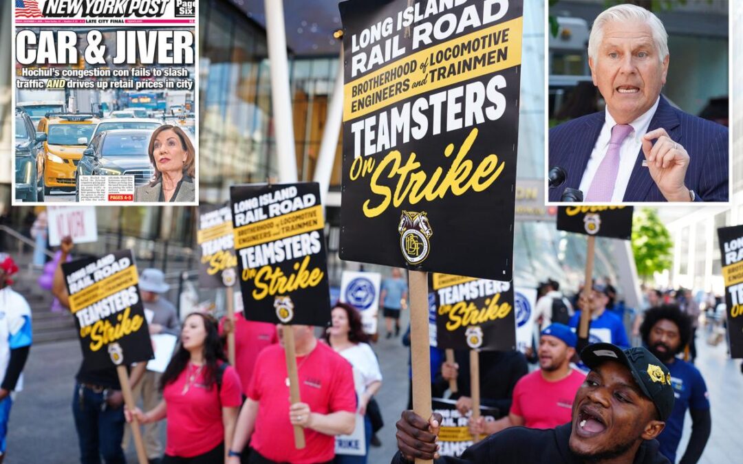 Bruce Blakeman calls on Hochul to suspend congestion pricing toll during LIRR strike — and backs new legislation