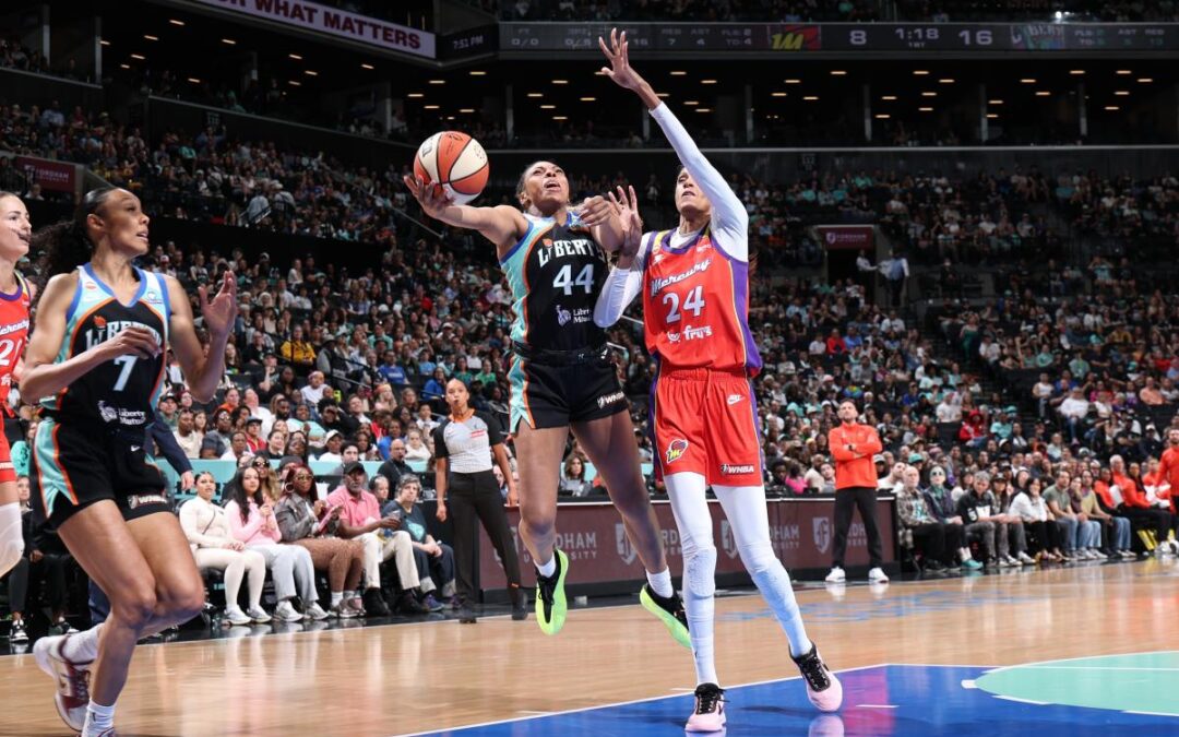 Rookie Pauline Astier leads way as Liberty win tight battle with Mercury