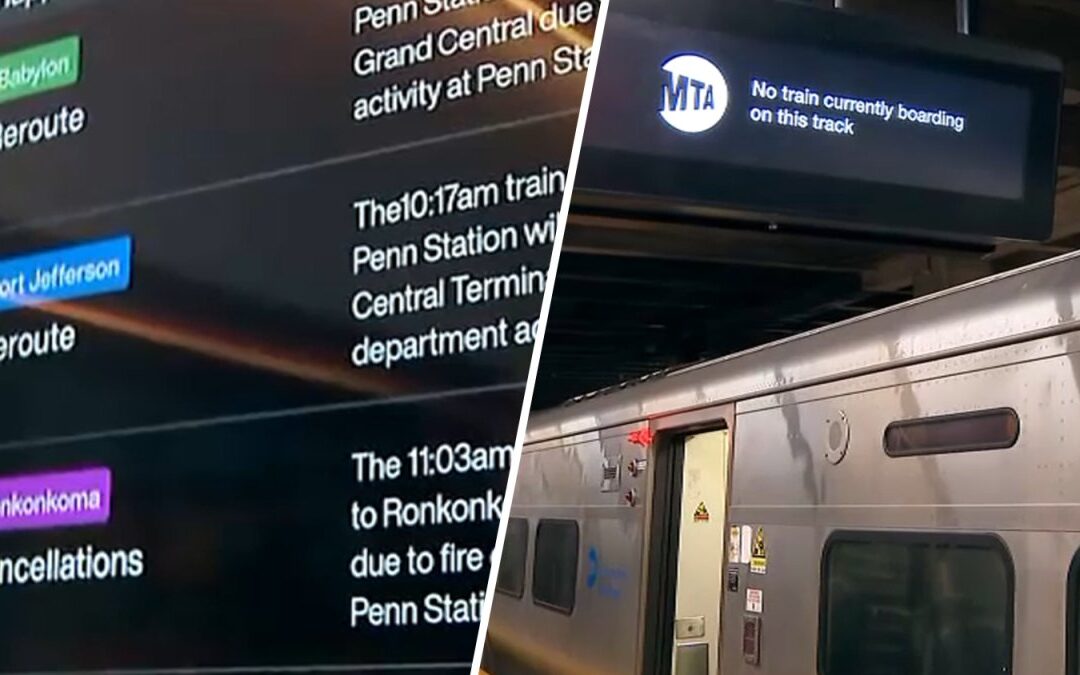 NY Penn Station track fire prompts LIRR train cancellations, delays, reroutes