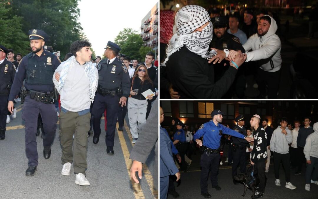 At least 3 arrested after anti-Israel mob clashes with counter-protesters near NYC synagogue