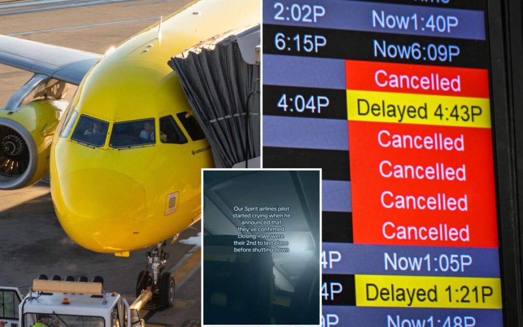 Spirit Airlines pilot gave emotional farewell to passengers after company announced shutdown: ‘Onward and upward’