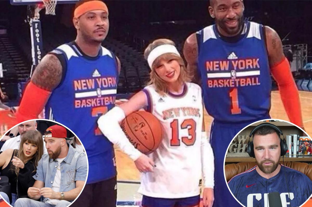 Travis Kelce explains viral Taylor Swift Knicks photo — and why couple’s MSG playoff trip didn’t happen