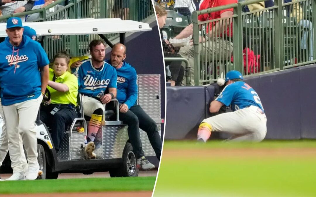 Brewers outfielder Brandon Lockridge carted off after suffering scary injury
