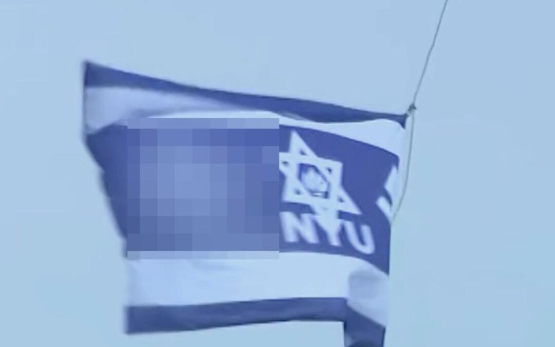 Swastika flag raised above NYU building named after billionaire Jewish causes donor during graduation week