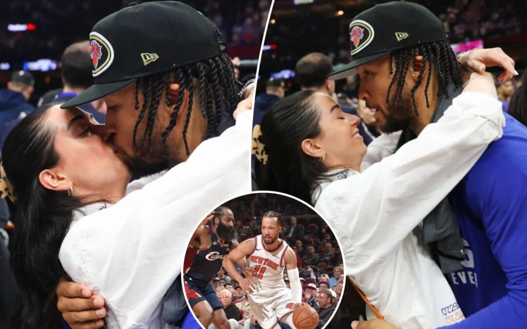Jalen Brunson, wife Ali share a kiss after winning Eastern Conference finals MVP