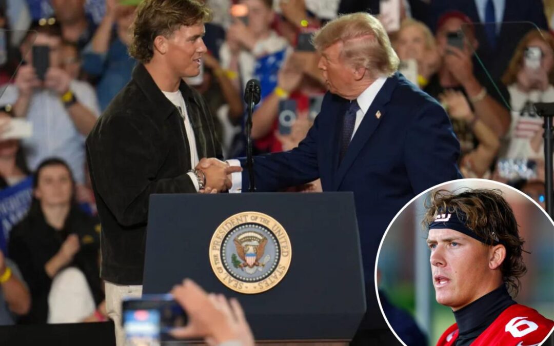 Trump heaps more praise on Giants QB, ‘male model’ Jaxson Dart in fawning interview: ‘He’s a beautiful guy’
