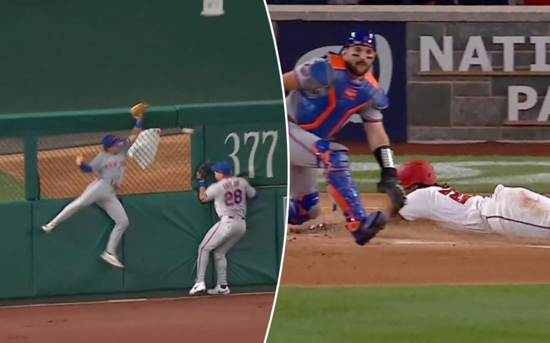 James Wood hits inside-the-park grand slam after ball ricochets off Nick Morabito’s glove in ominous Mets debut