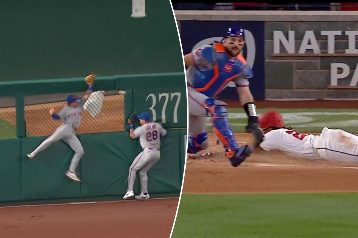 James Wood hits inside-the-park grand slam after ball ricochets off Nick Morabito’s glove in ominous Mets debut
